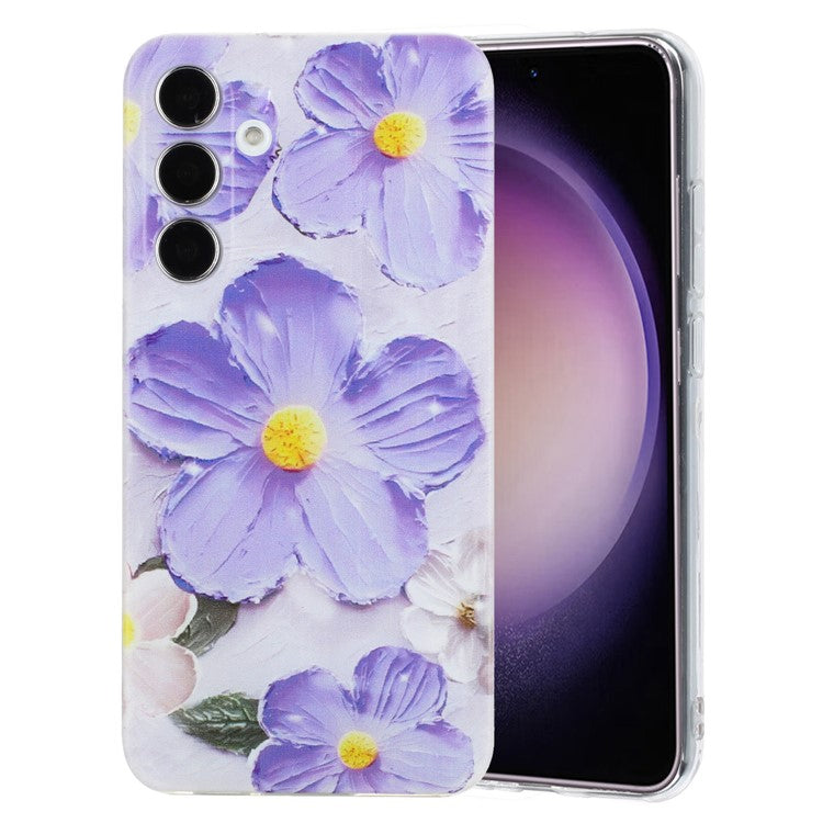 For Samsung Galaxy A36 5G Case Soft TPU Phone Back Cover Pattern Printing - Purple Flower