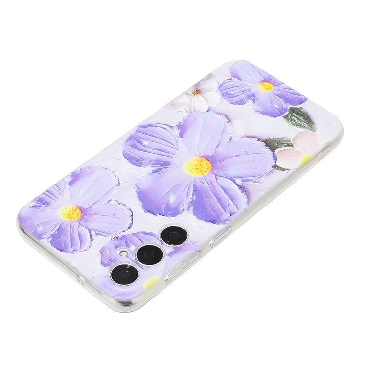 For Samsung Galaxy A36 5G Case Soft TPU Phone Back Cover Pattern Printing - Purple Flower