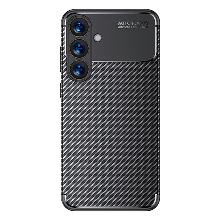 For Samsung Galaxy S25 Case Carbon Fiber Texture TPU Phone Cover Heat Dissipation