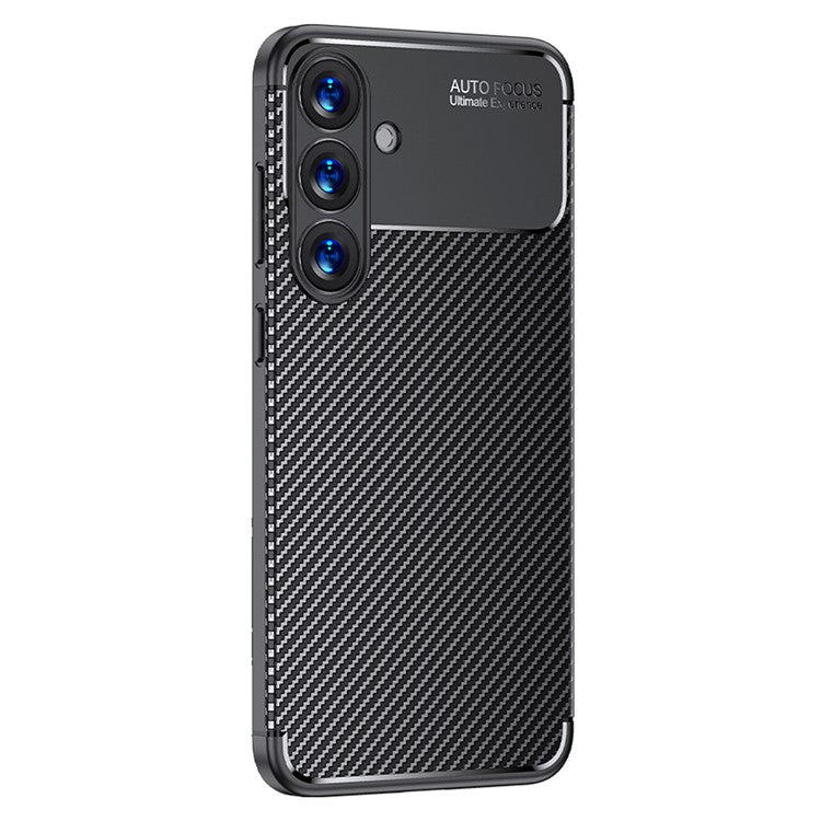 For Samsung Galaxy S25 Case Carbon Fiber Texture TPU Phone Cover Heat Dissipation