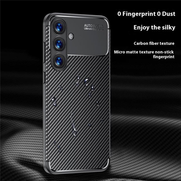 For Samsung Galaxy S25 Case Carbon Fiber Texture TPU Phone Cover Heat Dissipation