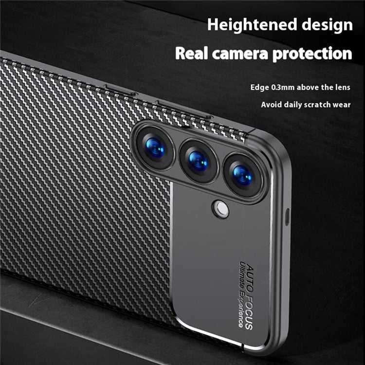 For Samsung Galaxy S25 Case Carbon Fiber Texture TPU Phone Cover Heat Dissipation