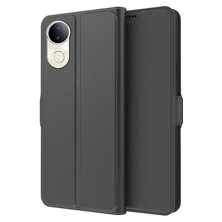 For vivo S20 5G Case Shockproof TPU Inner Shell Leather Phone Cover Card Slot - Black