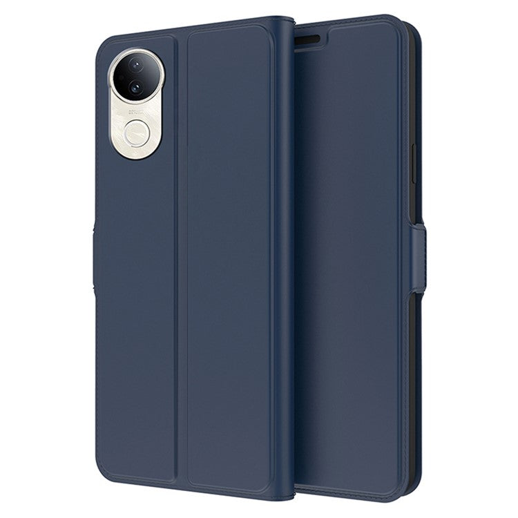 For vivo S20 5G Case Shockproof TPU Inner Shell Leather Phone Cover Card Slot - Blue