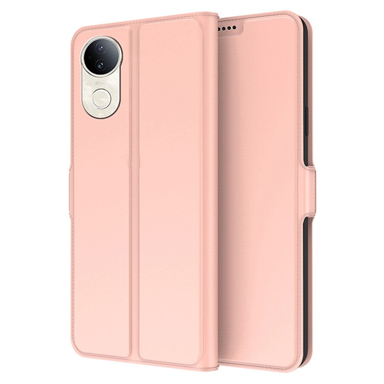 For vivo S20 5G Case Shockproof TPU Inner Shell Leather Phone Cover Card Slot - Rose Gold