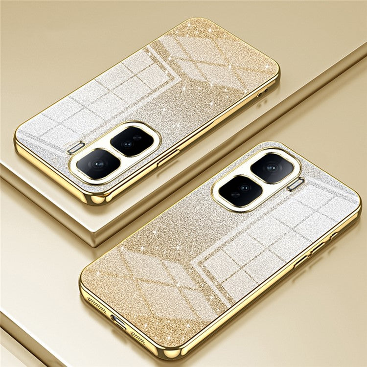 For vivo iQOO Neo10 5G / Neo10 Pro 5G Case Electroplating Gradient Glitter TPU Phone Cover - Gold