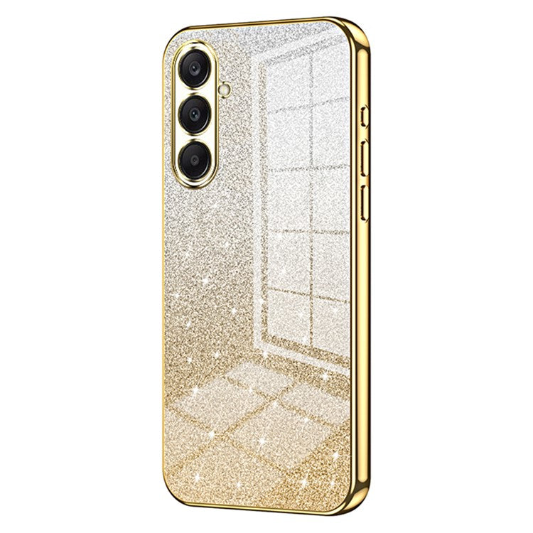 For Samsung Galaxy A26 5G Case Electroplating Gradient Glitter TPU Phone Cover - Gold