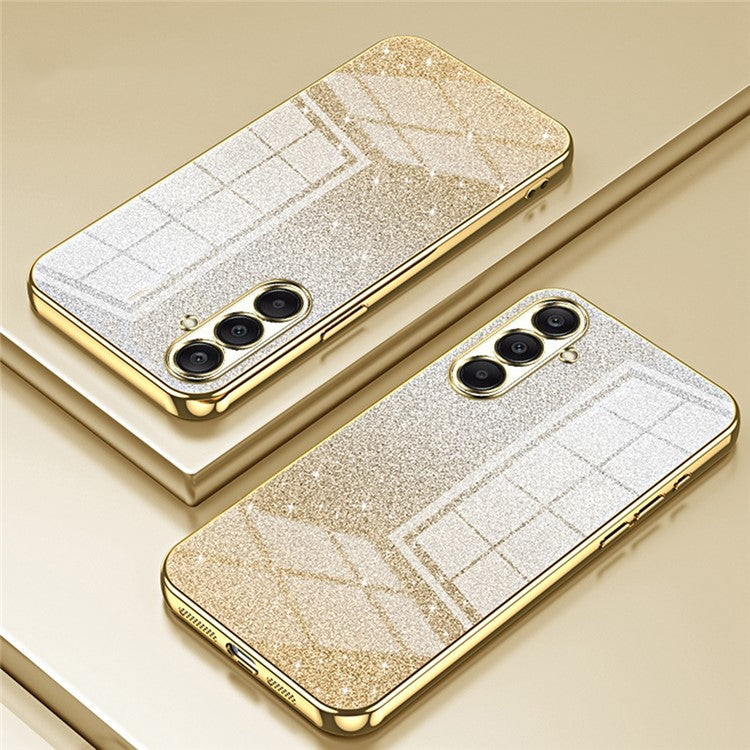 For Samsung Galaxy A26 5G Case Electroplating Gradient Glitter TPU Phone Cover - Gold