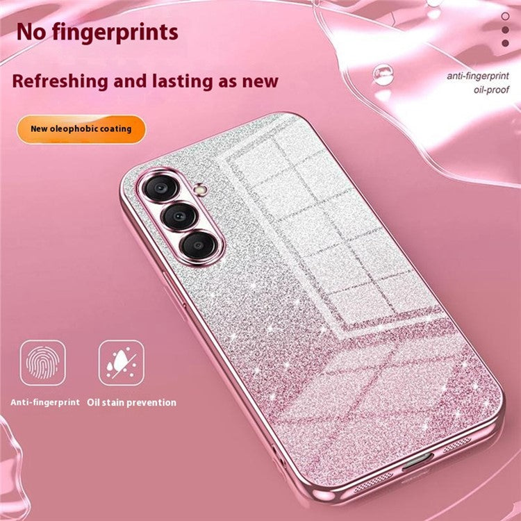 For Samsung Galaxy A26 5G Case Electroplating Gradient Glitter TPU Phone Cover - Gold