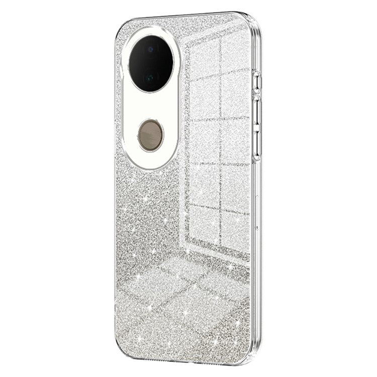 For vivo S20 5G Case Electroplating Gradient Glitter TPU Phone Cover - Transparent