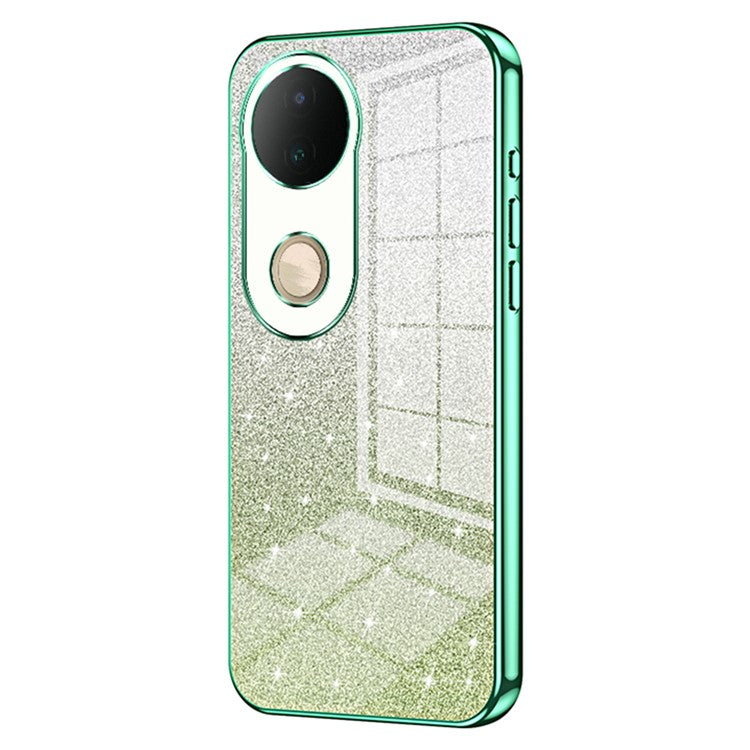 For vivo S20 5G Case Electroplating Gradient Glitter TPU Phone Cover - Green