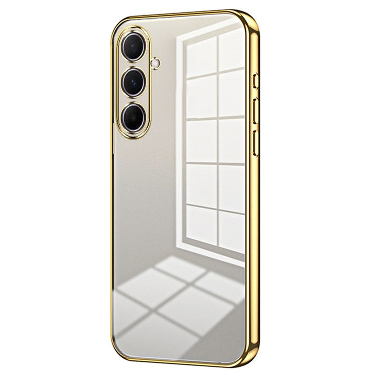 For Samsung Galaxy A56 5G Case Electroplating Frame Soft TPU Phone Cover - Gold