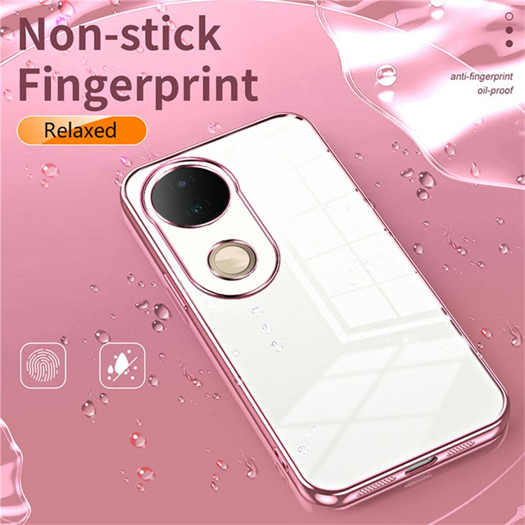 For vivo S20 5G Case Electroplating Frame Soft TPU Phone Cover - Pink