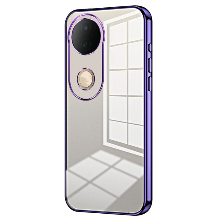 For vivo S20 5G Case Electroplating Frame Soft TPU Phone Cover - Purple