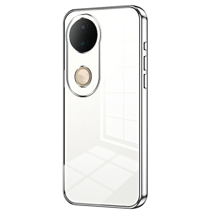 For vivo S20 5G Case Electroplating Frame Soft TPU Phone Cover - Silver