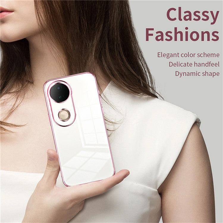 For vivo S20 5G Case Electroplating Frame Soft TPU Phone Cover - Transparent