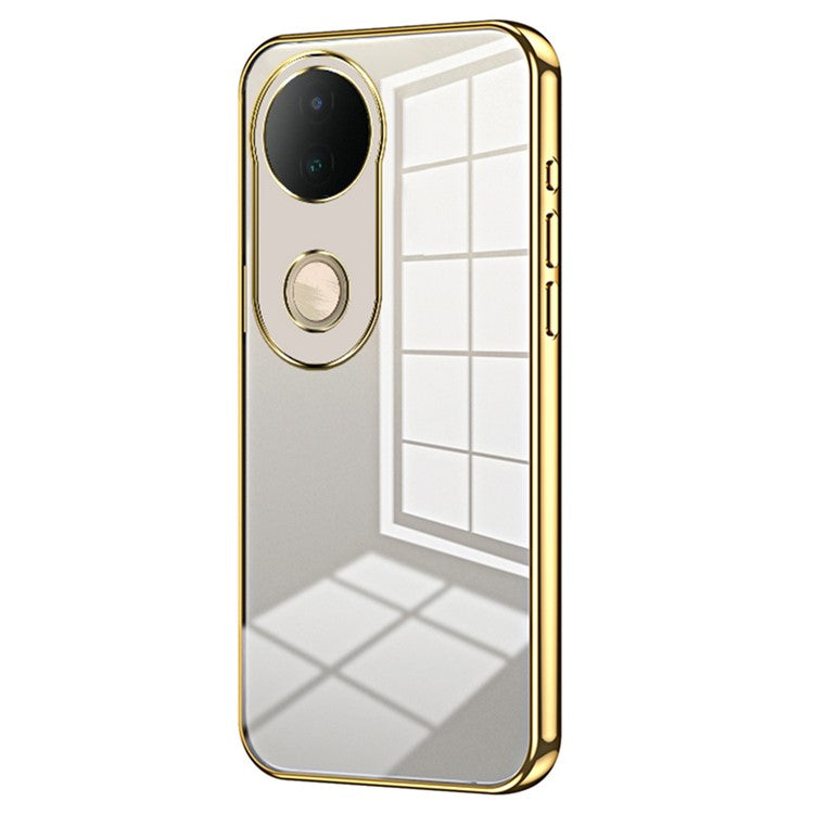 For vivo S20 5G Case Electroplating Frame Soft TPU Phone Cover - Gold