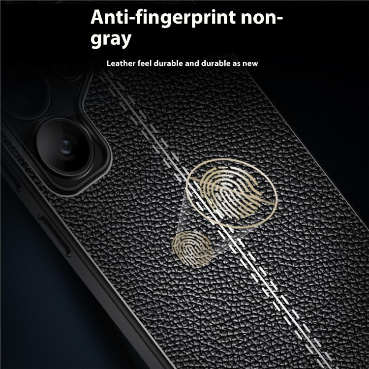 For Samsung Galaxy S25 Ultra Case Litchi Texture TPU Flexible Phone Cover, Black