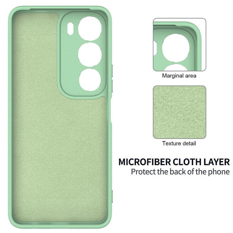 For vivo Y19s 4G Case Liquid Silicone Phone Back Cover with Hand Strap - Green