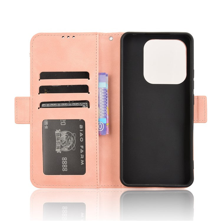 For Xiaomi Redmi Note 14 4G / 5G Leather Case Phone Wallet Cover with Multiple Card Slots - Pink