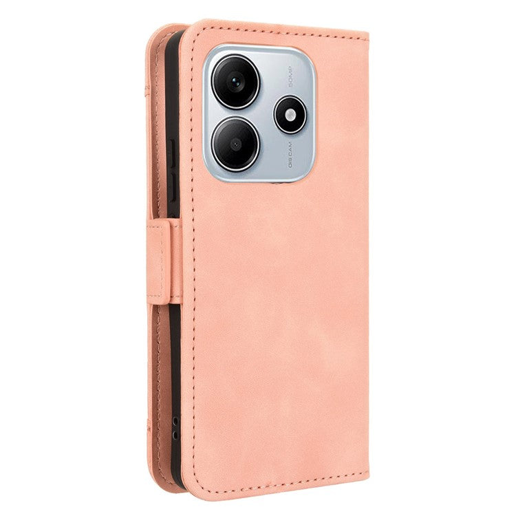 For Xiaomi Redmi Note 14 4G / 5G Leather Case Phone Wallet Cover with Multiple Card Slots - Pink