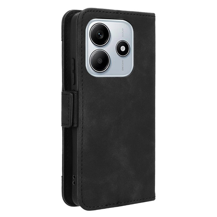 For Xiaomi Redmi Note 14 4G / 5G Leather Case Phone Wallet Cover with Multiple Card Slots - Black