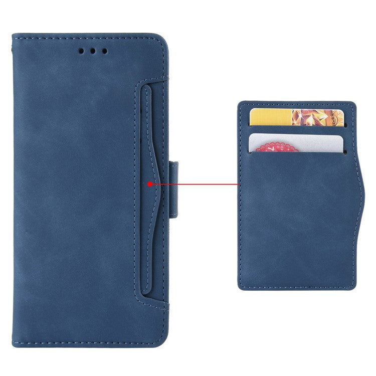 For Xiaomi Redmi Note 14 4G / 5G Leather Case Phone Wallet Cover with Multiple Card Slots - Blue