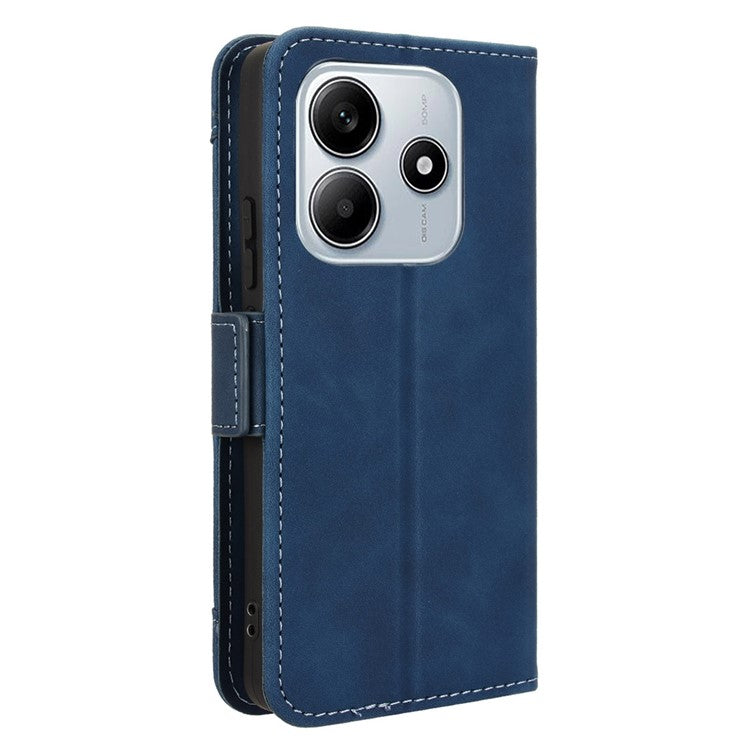 For Xiaomi Redmi Note 14 4G / 5G Leather Case Phone Wallet Cover with Multiple Card Slots - Blue