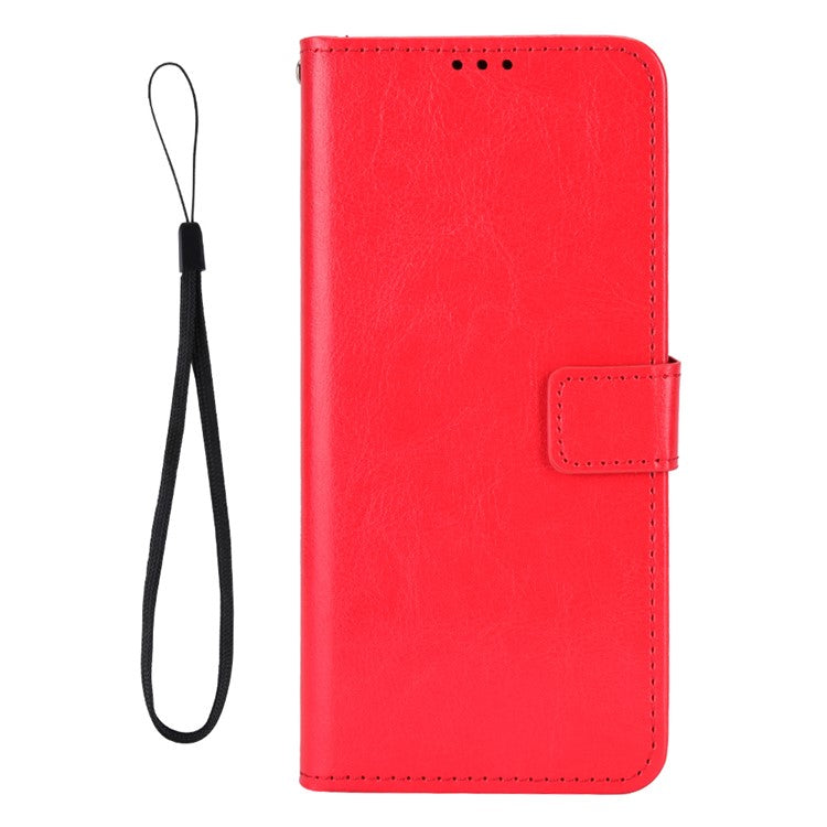 For Xiaomi Redmi Note 14 4G / 5G Case Crazy Horse Texture PU Leather Phone Wallet Cover - Red