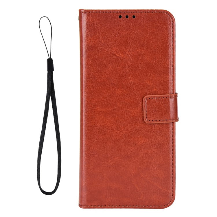 For Xiaomi Redmi Note 14 4G / 5G Case Crazy Horse Texture PU Leather Phone Wallet Cover - Brown