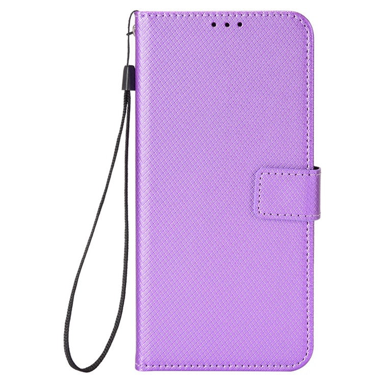 For Xiaomi Redmi Note 14 4G / 5G Case PU Leather Diamond Texture Wallet Phone Cover - Purple