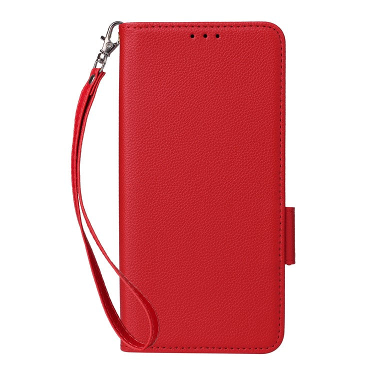 For Xiaomi Redmi Note 14 4G / 5G Case Litchi Texture PU Leather Wallet Flip Phone Cover - Red