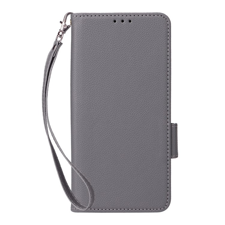 For Xiaomi Redmi Note 14 4G / 5G Case Litchi Texture PU Leather Wallet Flip Phone Cover - Grey