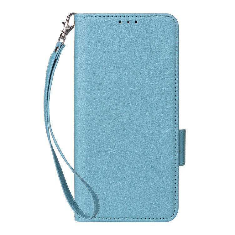 For Xiaomi Redmi Note 14 4G / 5G Case Litchi Texture PU Leather Wallet Flip Phone Cover - Baby Blue