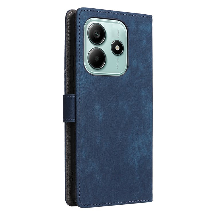 For Xiaomi Redmi Note 14 4G / 5G Wallet Case RFID Blocking PU Leather Cover Stand View - Blue