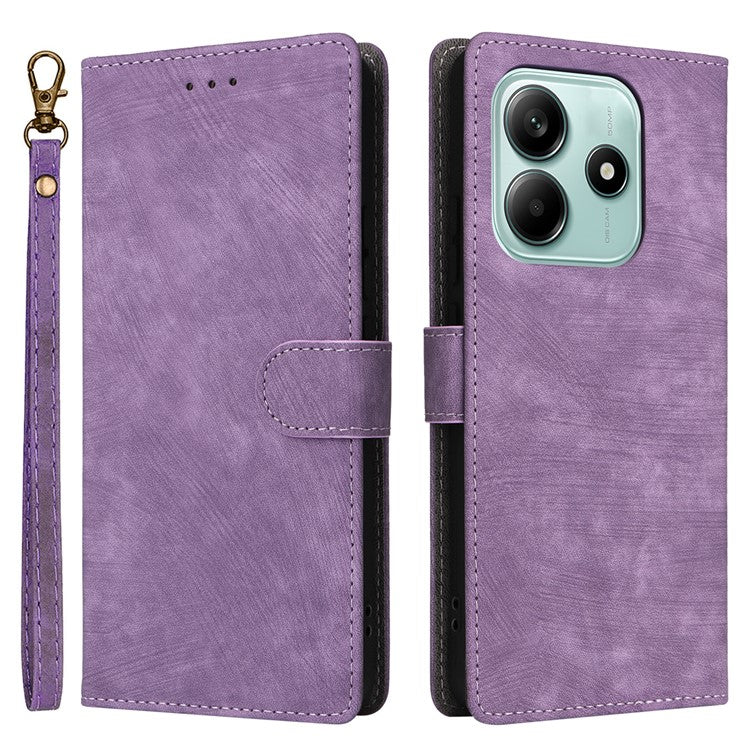 For Xiaomi Redmi Note 14 4G / 5G Wallet Case RFID Blocking PU Leather Cover Stand View - Purple