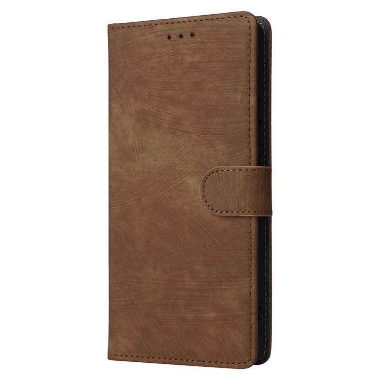 For Xiaomi Redmi Note 14 4G / 5G Wallet Case RFID Blocking PU Leather Cover Stand View - Brown