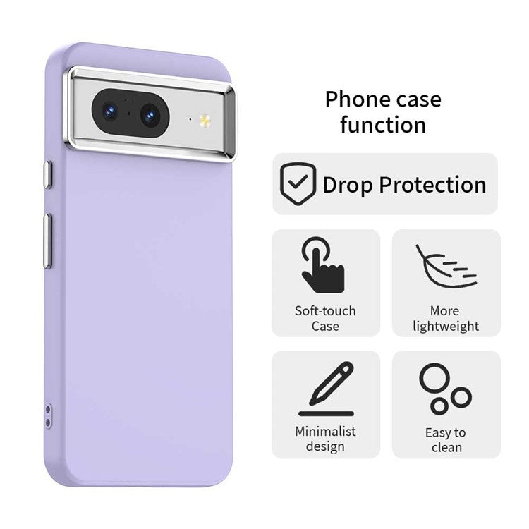 For Google Pixel 8 Case TPU + TPE Anti Drop Protection Phone Cover - Purple