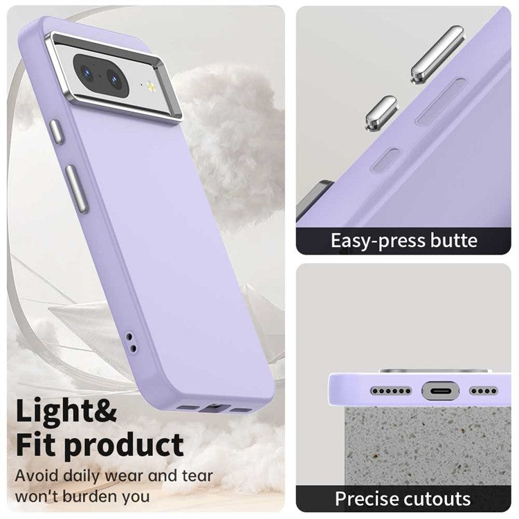 For Google Pixel 8 Case TPU + TPE Anti Drop Protection Phone Cover - Purple