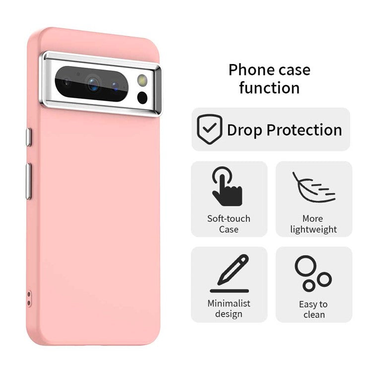 For Google Pixel 8 Pro Case TPU + TPE Anti Drop Protection Phone Cover - Pink