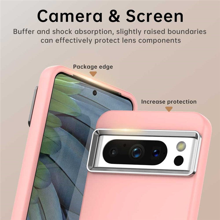 For Google Pixel 8 Pro Case TPU + TPE Anti Drop Protection Phone Cover - Pink