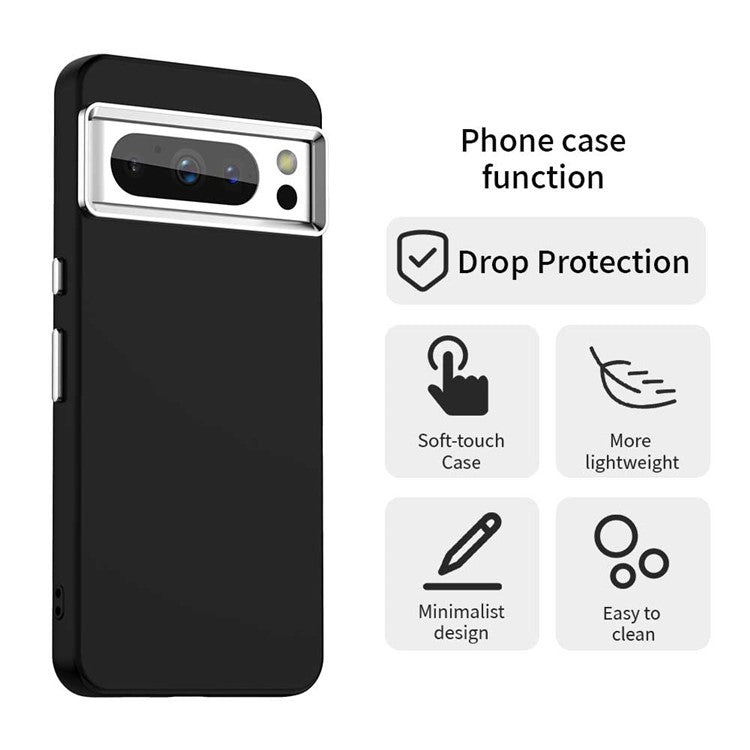 For Google Pixel 8 Pro Case TPU + TPE Anti Drop Protection Phone Cover - Black