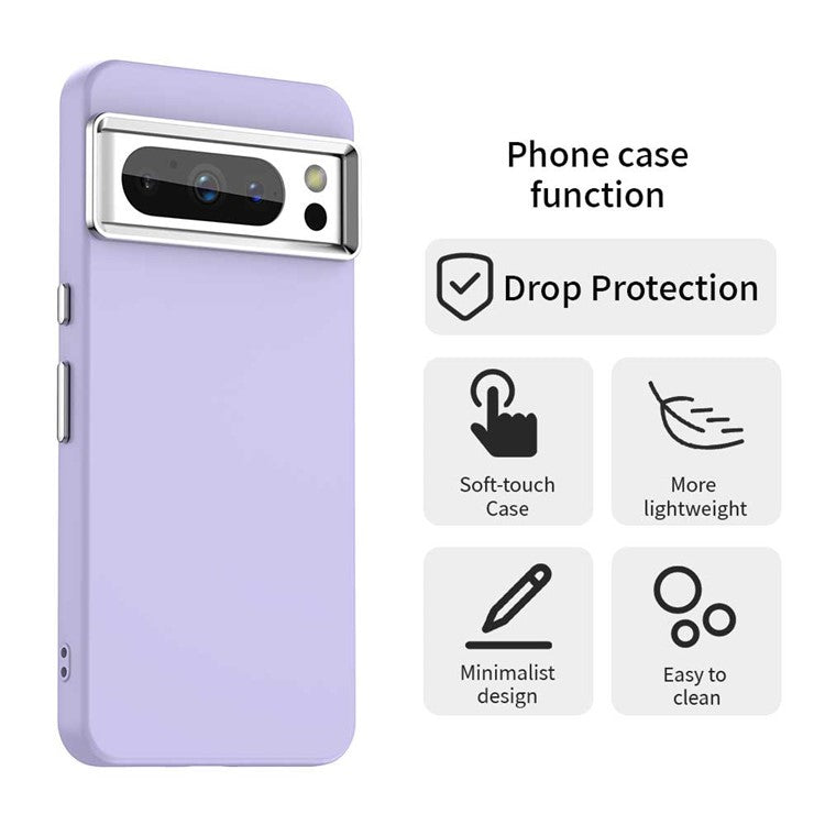 For Google Pixel 8 Pro Case TPU + TPE Anti Drop Protection Phone Cover - Purple