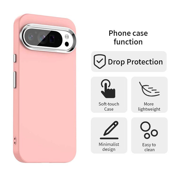 For Google Pixel 9 Pro XL Case TPU + TPE Anti Drop Protection Phone Cover - Pink