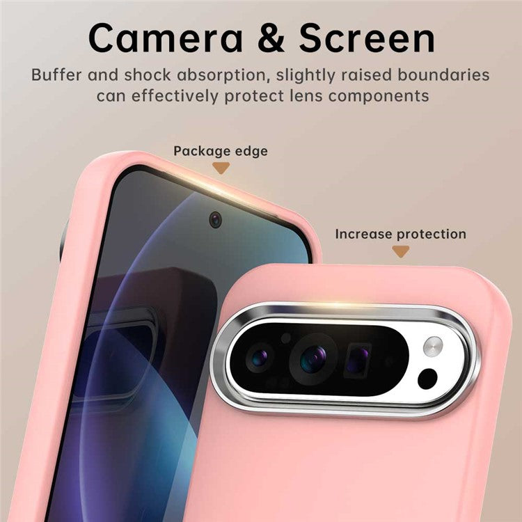 For Google Pixel 9 Pro XL Case TPU + TPE Anti Drop Protection Phone Cover - Pink