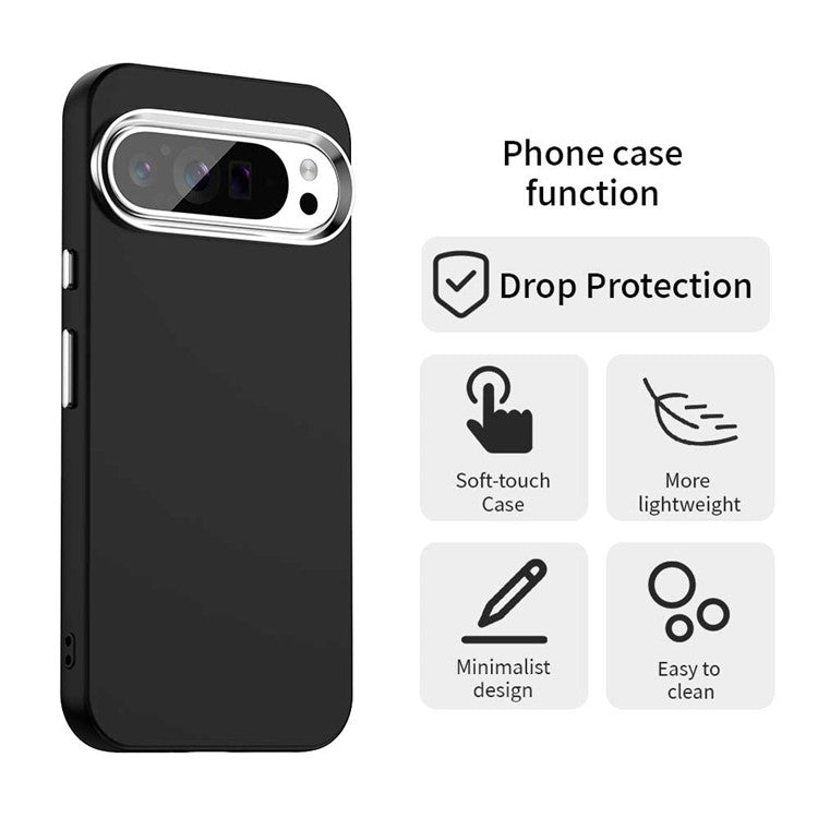 For Google Pixel 9 Pro XL Case TPU + TPE Anti Drop Protection Phone Cover - Black