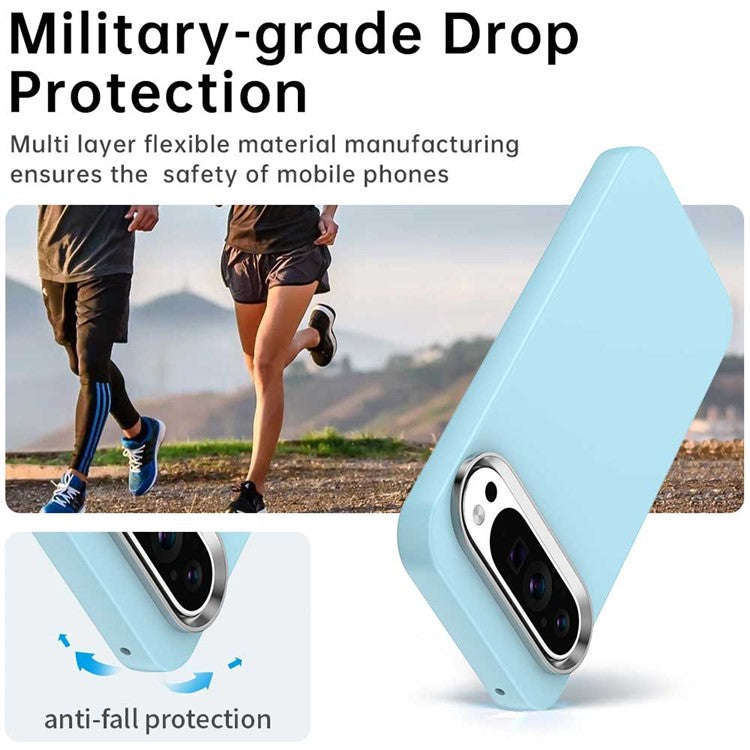 For Google Pixel 9 / 9 Pro Case TPU + TPE Anti Drop Protection Phone Cover - Blue