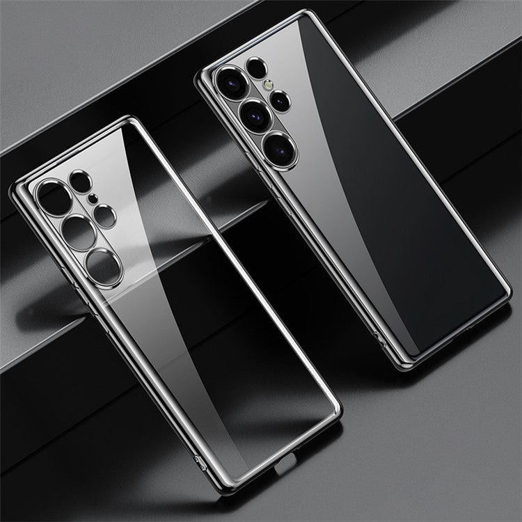 SULADA For Samsung Galaxy S25 Ultra Case Ultra Thin Electroplated TPU Clear Phone Cover - Black