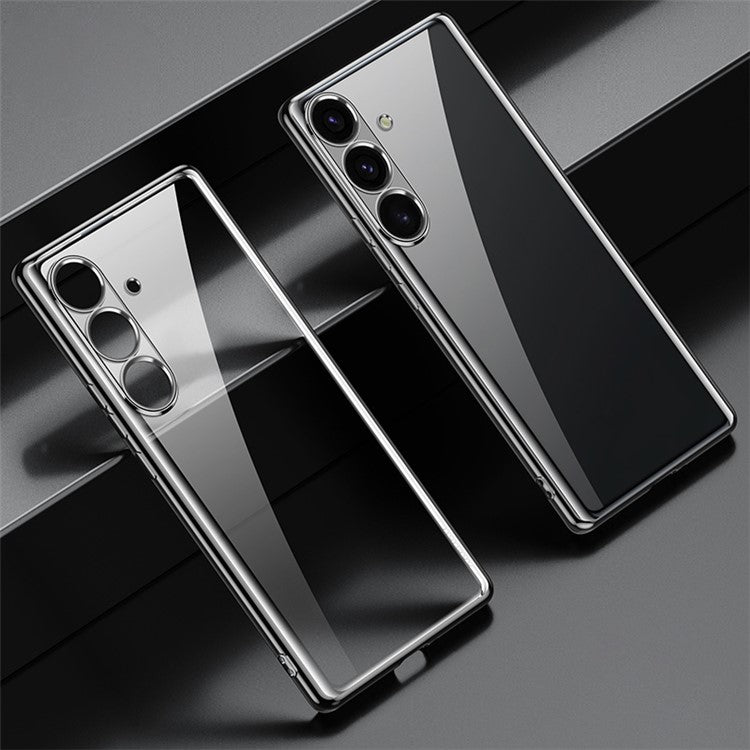 SULADA For Samsung Galaxy S25 Case Ultra Thin Electroplated TPU Clear Phone Cover - Black