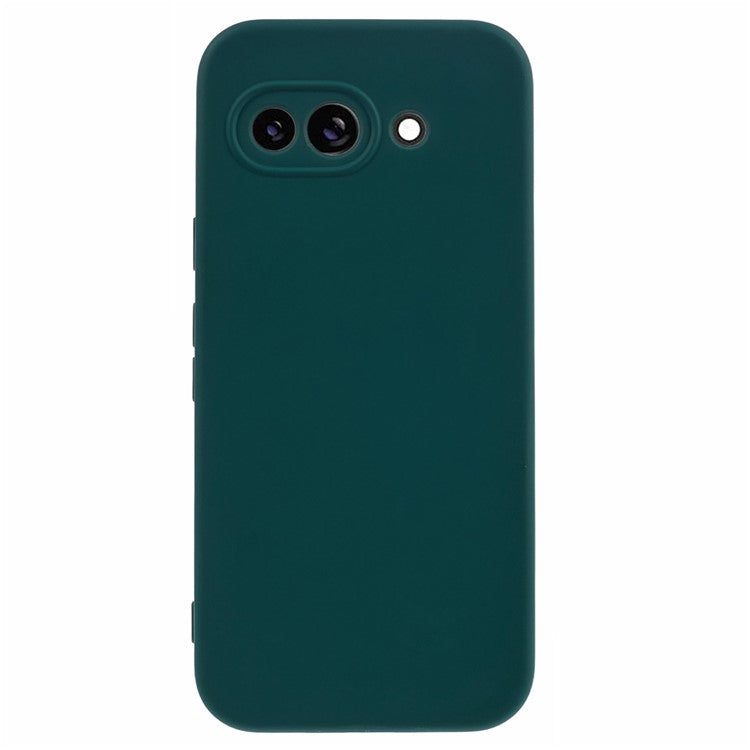 For Google Pixel 9a Case TPU Back Soft Anti-Scratch Fiber Lining Phone Cover - Army Green